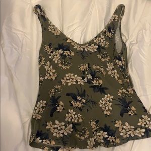 Green Floral Tank Top